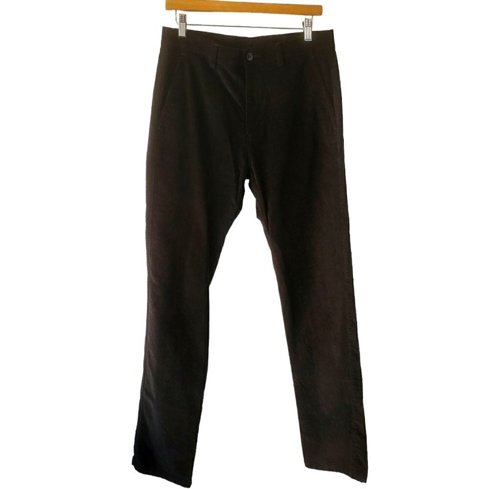 Reaction Black Cord Pants High Rise Straight Leg Hip Pockets Women 31x32 NEW